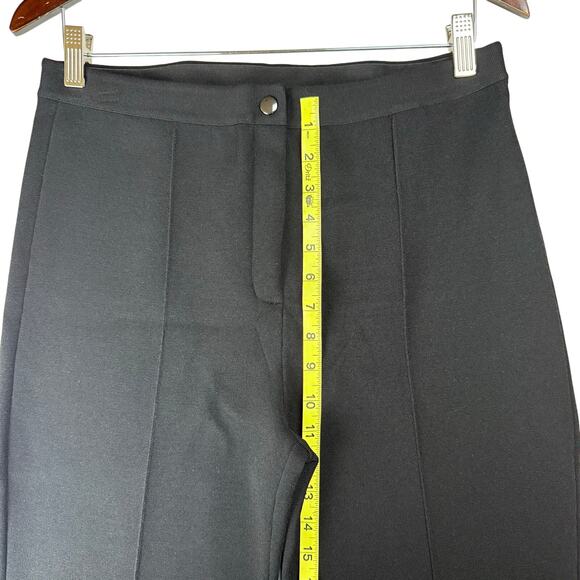 THEORY Compact Crepe Black Flare Pants Size Large - Picture 9 of 12
